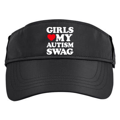 Girls Love My Autism Swag Funny Girls Heart Autism Awareness Adult Drive Performance Visor