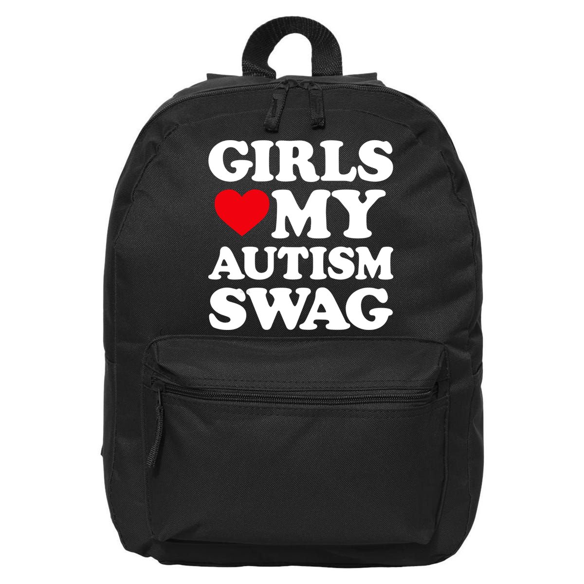 Girls Love My Autism Swag Funny Girls Heart Autism Awareness 16 in Basic Backpack