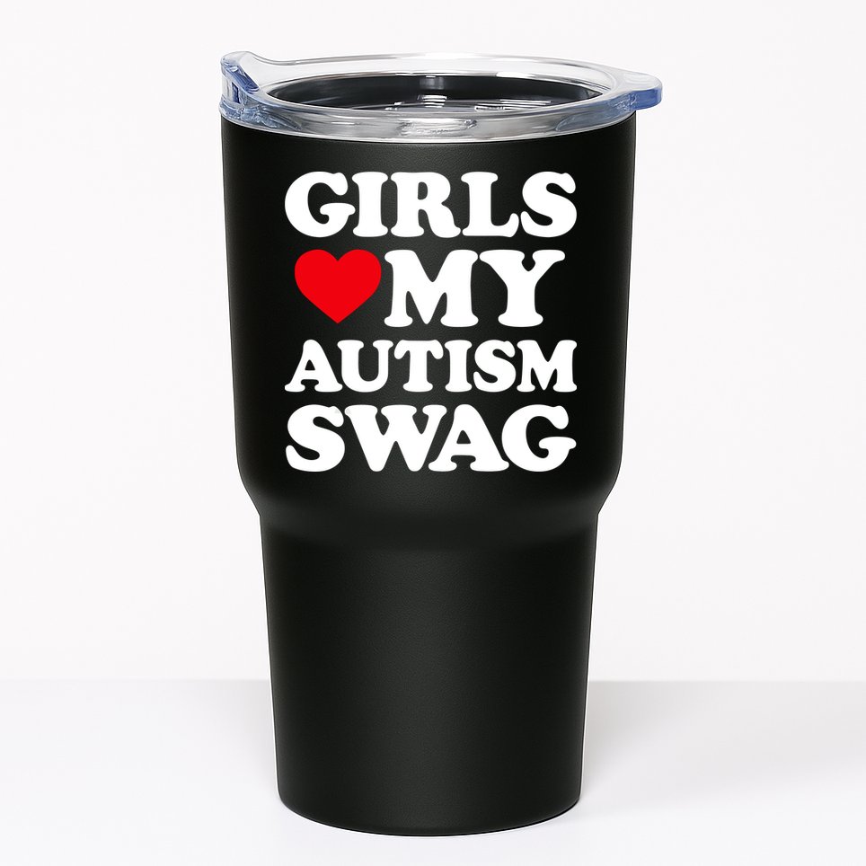 Girls Love My Autism Swag Funny Girls Heart Autism Awareness Tumbler