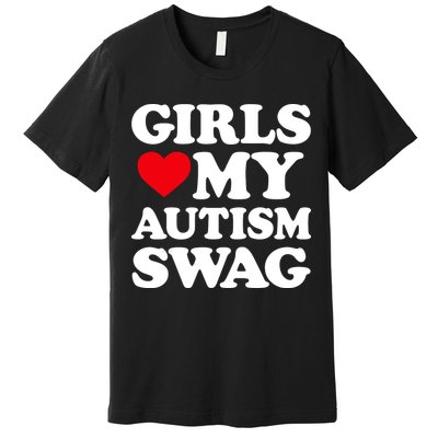 Girls Love My Autism Swag Funny Girls Heart Autism Awareness Premium T-Shirt