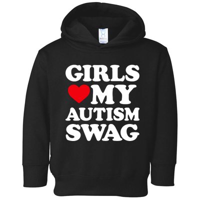 Girls Love My Autism Swag Funny Girls Heart Autism Awareness Toddler Hoodie