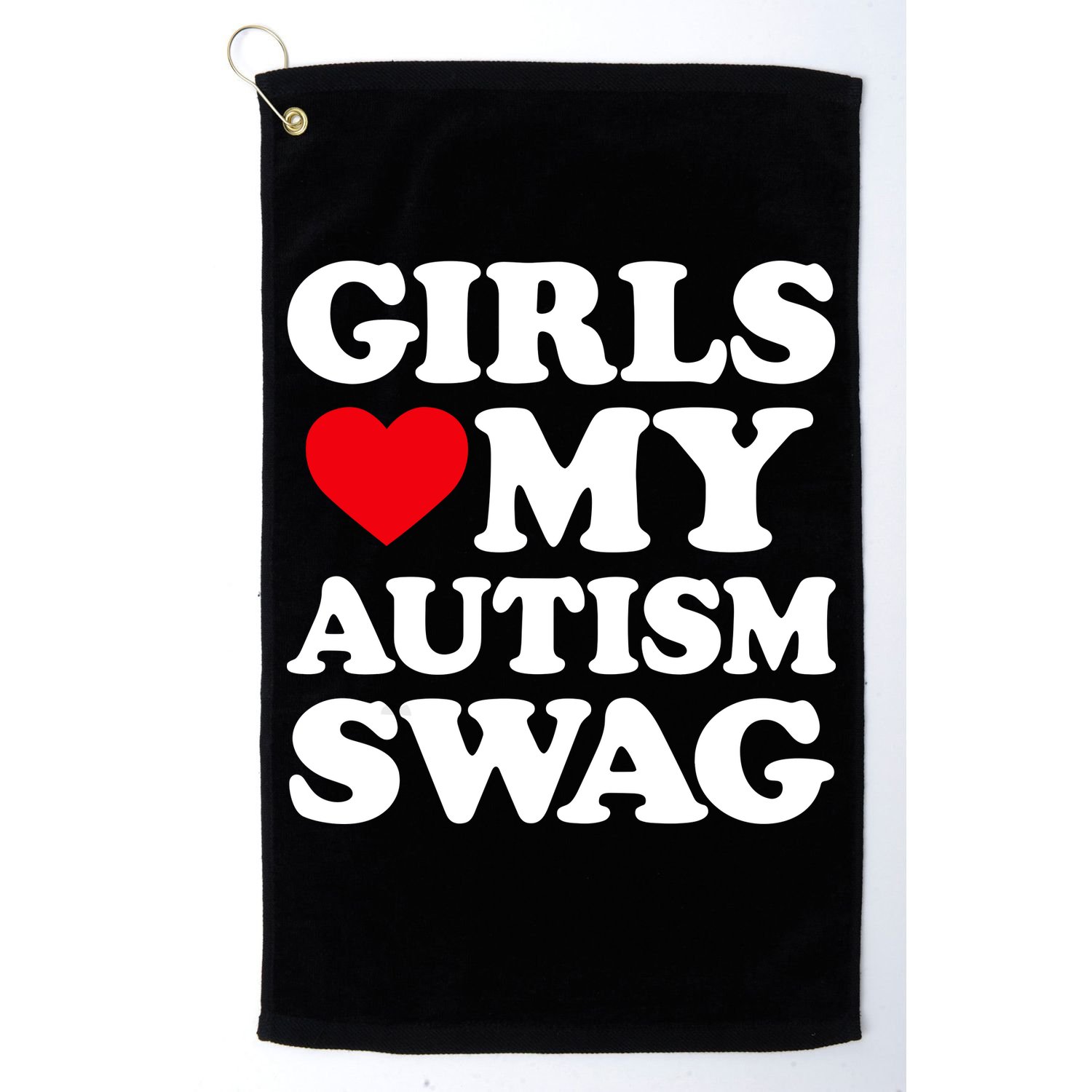 Girls Love My Autism Swag Funny Girls Heart Autism Awareness Golf Towel