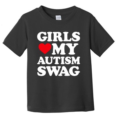 Girls Love My Autism Swag Funny Girls Heart Autism Awareness Toddler T-Shirt