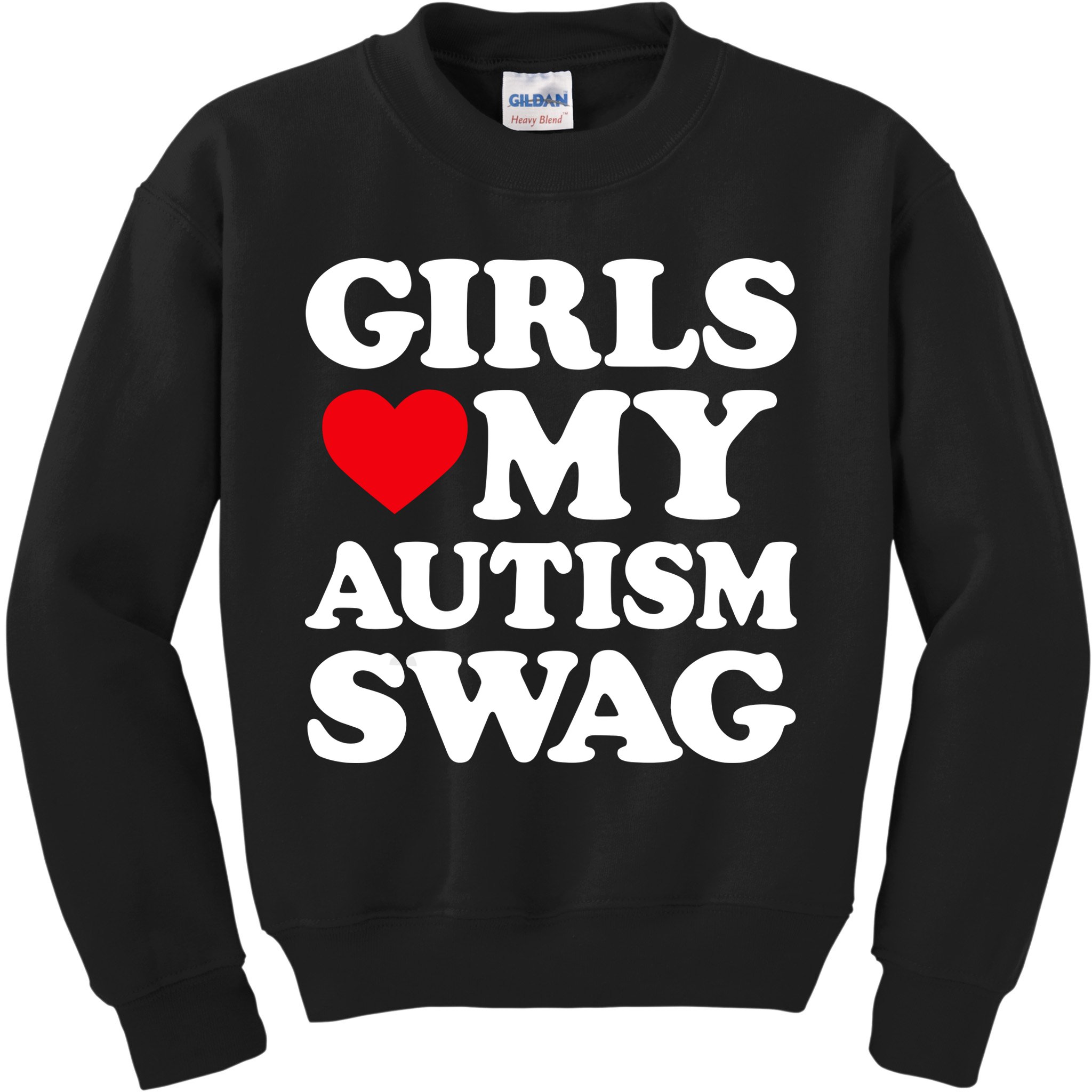 Girls Love My Autism Swag Funny Girls Heart Autism Awareness Kids Sweatshirt