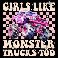 Girls Like Monster Trucks Too Bucket Hat