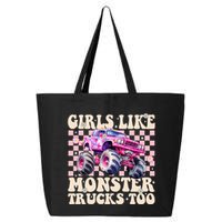 Girls Like Monster Trucks Too 25L Jumbo Tote
