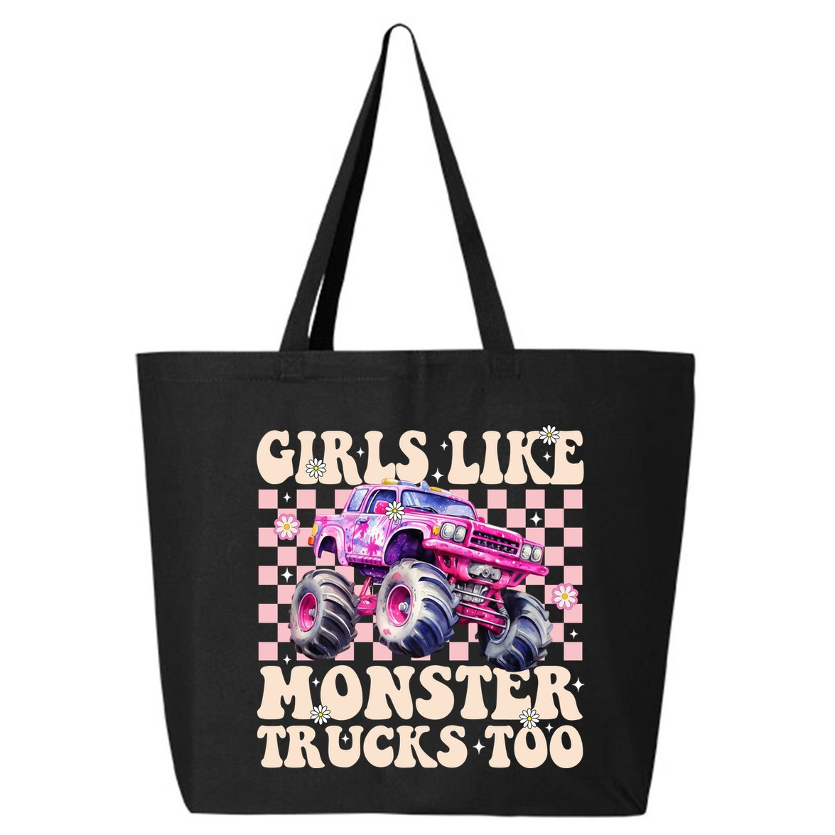 Girls Like Monster Trucks Too 25L Jumbo Tote
