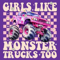 Girls Like Monster Trucks Too Cooling Performance Crew T-Shirt
