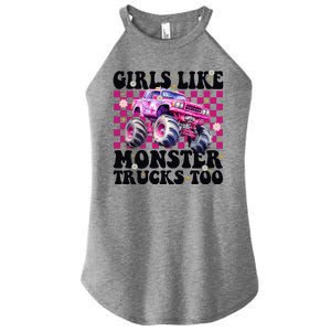 Girls Like Monster Trucks Too Women's Perfect Tri Rocker Tank