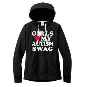 Girl Love My Autism Swag Funny Autistic Boy Awareness Women's Fleece Hoodie