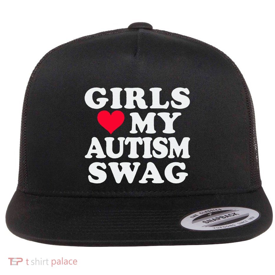 Girl Love My Autism Swag Funny Autistic Boy Awareness Flatbill Hat