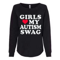 Girl Love My Autism Swag Funny Autistic Boy Awareness Womens California Wash Sweatshirt