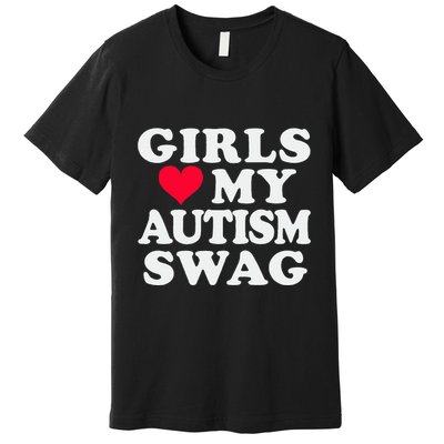 Girl Love My Autism Swag Funny Autistic Boy Awareness Premium T-Shirt