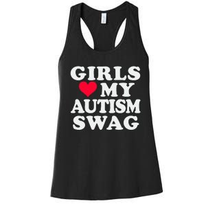 Girl Love My Autism Swag Funny Autistic Boy Awareness Women's Racerback Tank