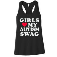 Girl Love My Autism Swag Funny Autistic Boy Awareness Women's Racerback Tank