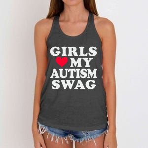 Girl Love My Autism Swag Funny Autistic Boy Awareness Women's Knotted Racerback Tank