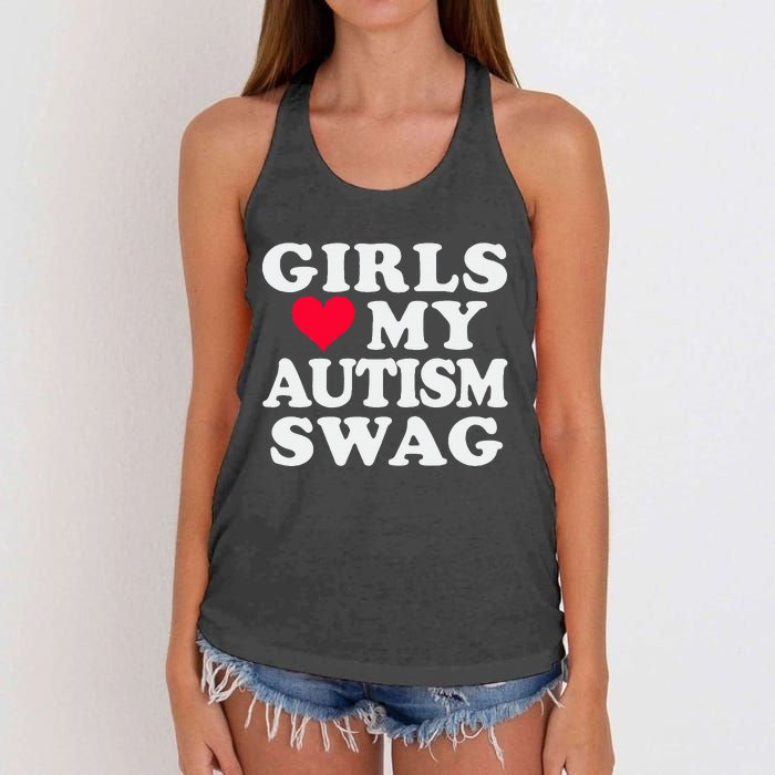 Girl Love My Autism Swag Funny Autistic Boy Awareness Women's Knotted Racerback Tank