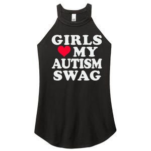 Girl Love My Autism Swag Funny Autistic Boy Awareness Women's Perfect Tri Rocker Tank