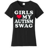 Girl Love My Autism Swag Funny Autistic Boy Awareness Women's T-Shirt