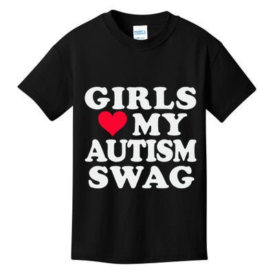 Girl Love My Autism Swag Funny Autistic Boy Awareness Kids T-Shirt