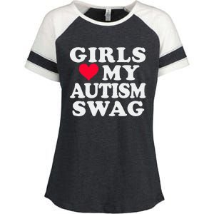 Girl Love My Autism Swag Funny Autistic Boy Awareness Enza Ladies Jersey Colorblock Tee