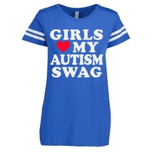 Girl Love My Autism Swag Funny Autistic Boy Awareness Enza Ladies Jersey Football T-Shirt