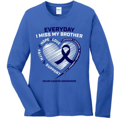 Gifts Loving Memory Cool Gift Brother Colon Cancer Awareness Gift Ladies Long Sleeve Shirt