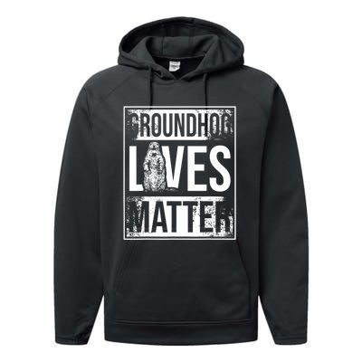 Groundhog Lives Matter Funny Woodchuck Groundhog Day Performance Fleece Hoodie