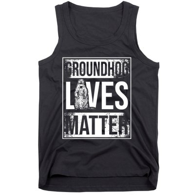 Groundhog Lives Matter Funny Woodchuck Groundhog Day Tank Top