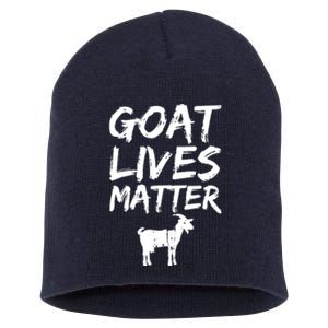 Goat Lives Matter Cool Funny Goat Lover Gift Short Acrylic Beanie