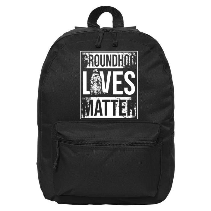 Groundhog Lives Matter Funny Woodchuck Groundhog Day 16 in Basic Backpack