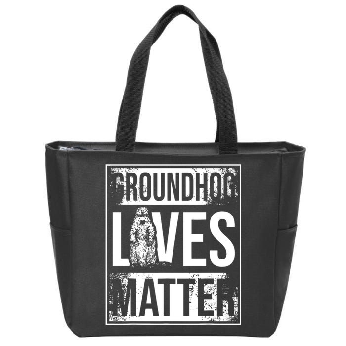 Groundhog Lives Matter Funny Woodchuck Groundhog Day Zip Tote Bag