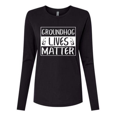 Groundhog Lives Matter Funny Woodchuck Womens Cotton Relaxed Long Sleeve T-Shirt