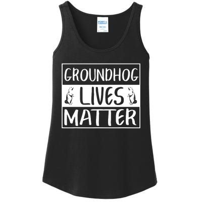 Groundhog Lives Matter Funny Woodchuck Ladies Essential Tank