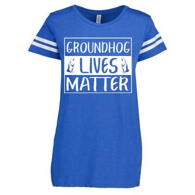 Groundhog Lives Matter Funny Woodchuck Enza Ladies Jersey Football T-Shirt