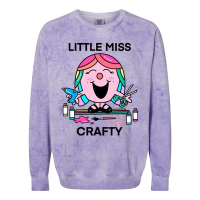 Groovy Little Miss Crafty Teacher Colorblast Crewneck Sweatshirt