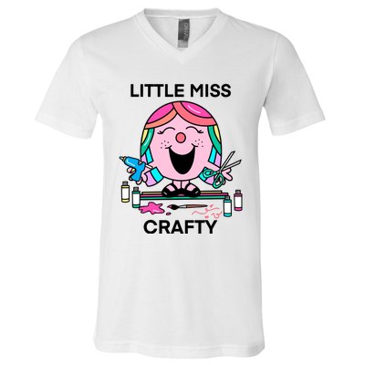 Groovy Little Miss Crafty Teacher V-Neck T-Shirt