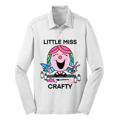 Groovy Little Miss Crafty Teacher Silk Touch Performance Long Sleeve Polo