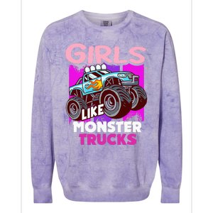 G.I.R.L.S Like Monster Truck Big Style Truck Colorblast Crewneck Sweatshirt