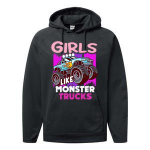 G.I.R.L.S Like Monster Truck Big Style Truck Performance Fleece Hoodie