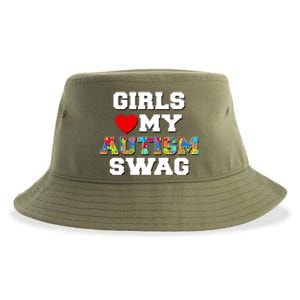 Girl Love My Autism Swag Sustainable Bucket Hat