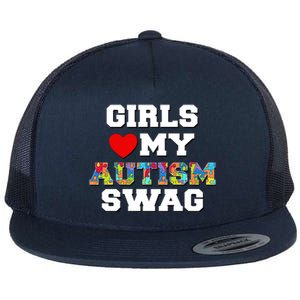 Girl Love My Autism Swag Flat Bill Trucker Hat