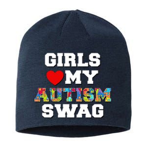 Girl Love My Autism Swag Sustainable Beanie