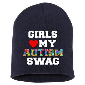 Girl Love My Autism Swag Short Acrylic Beanie