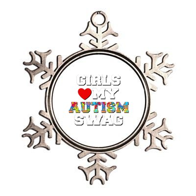 Girl Love My Autism Swag Metallic Star Ornament