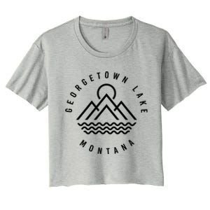 Georgetown Lake Mountains Montana Hiking Outdoors Minimal Gift Women's Crop Top Tee