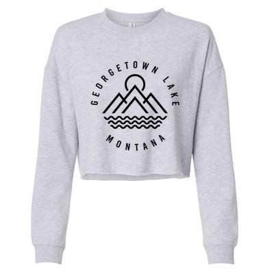 Georgetown Lake Mountains Montana Hiking Outdoors Minimal Gift Cropped Pullover Crew