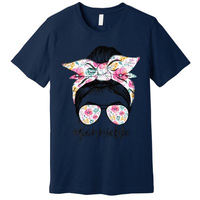 Gammie Life Messy Hair Bun Floral Women Mother's Day Premium T-Shirt