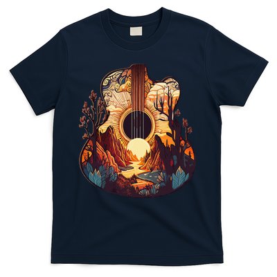 Guitar Landscape Music Lover Acoustic Guitar Player Graphic T-Shirt