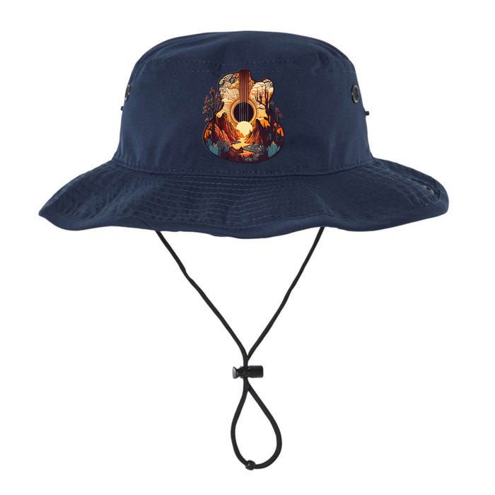 Guitar Landscape Music Lover Acoustic Guitar Player Graphic Legacy Cool Fit Booney Bucket Hat